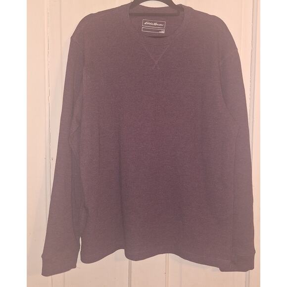 Eddie Bauer Men's Size Large Purple Waffle Knit Thermal Longsleeve Top Shirt - Picture 1 of 4
